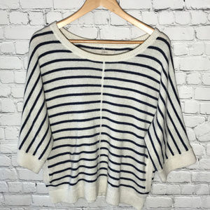 LOFT Navy Striped Dolman Sweater, Sz XS/S